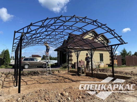 Арочный навес из поликарбоната для автомобилей №10 - фото 1064