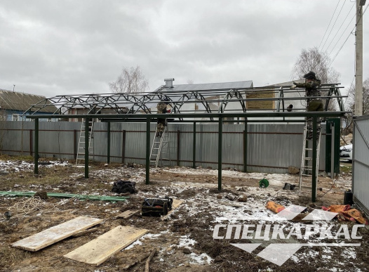 Навес для парковки двух автомобилей друг за другом №62 - фото 1573