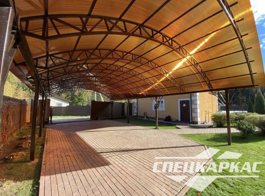 Навес из поликарбоната на 4 автомобиля №52 - фото 1475