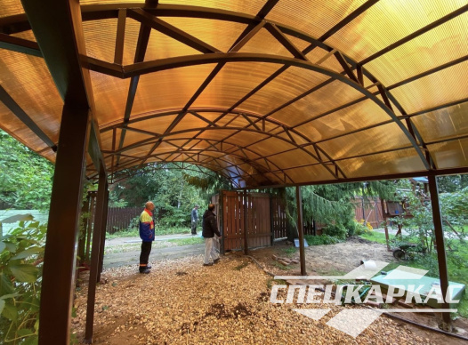 Навес для автомобилей на даче №94 - фото 1899