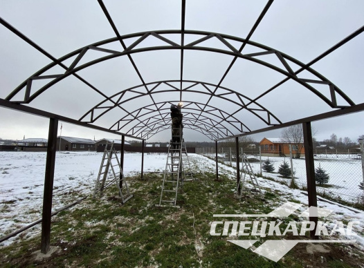 Навес из поликарбоната арочного типа №58 - фото 1533