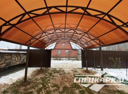 Навес для машины с декоративными раскосами №59 - фото 1541