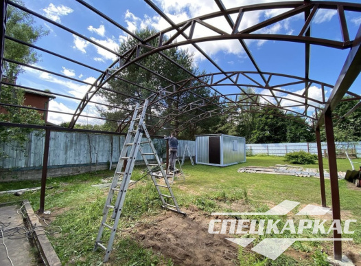 Навес из поликарбоната для зоны барбекю №22 - фото 1181