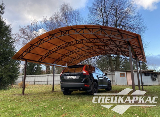 Арочный навес из поликарбоната на две машины №72 - фото 1679