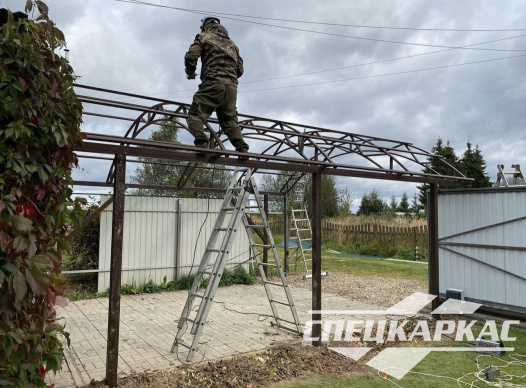 Навес из поликарбоната для машины усиленный №99 - фото 1943