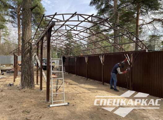 Навес из поликарбоната для автомобилей с измененной геометрией №39 - фото 1349