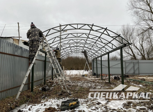 Навес для парковки двух автомобилей друг за другом №62 - фото 1574