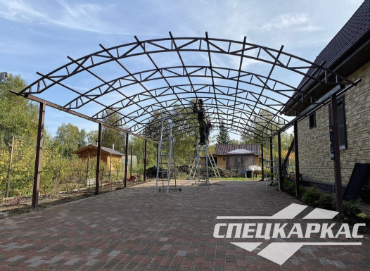 Навес на 4 машины из поликарбоната №87 - фото 1822